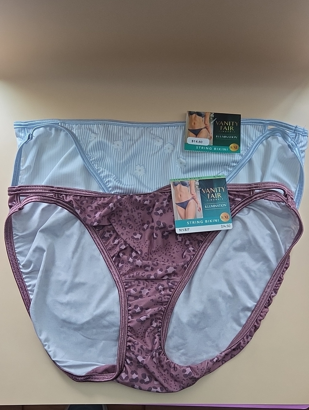 Vanity Fair Illumination String Bikini Panties - Set Of 2 Size 8 XL